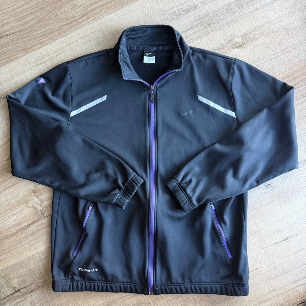 Nike Kobe Bryant Therma-FIT Full Zip Track Jacket Black Purple XL 396285-010